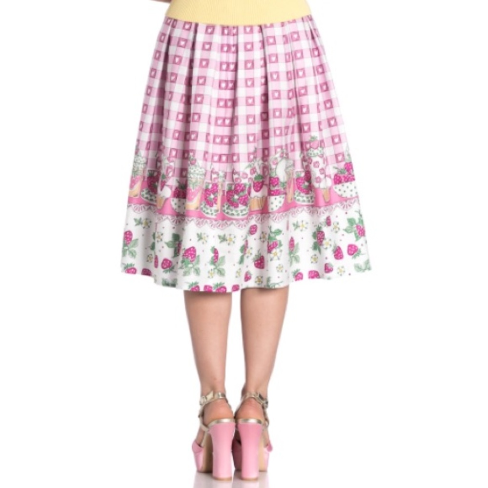 πKawaii vintage hell bunny strawberry skirt π - Picture 4 of 9